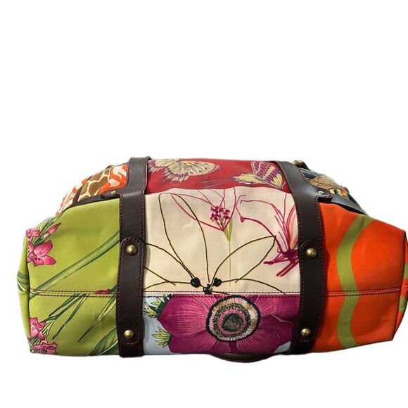 Salvatore Ferragamo Multicolor Fiera Print Nylon and Leather Tote Handbag - EUC - Picture 3 of 16